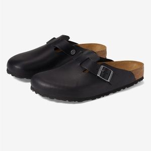 Birkenstock Boston Clogs. Black Leather. Size 36.